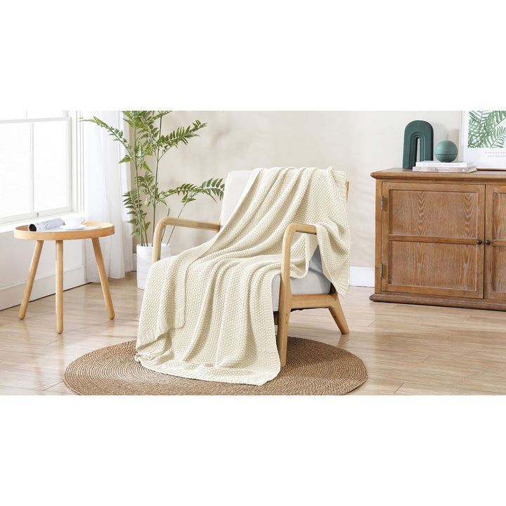 Ardor Quinn Coconut Milk Knitted Throw Lifestyle | My Linen