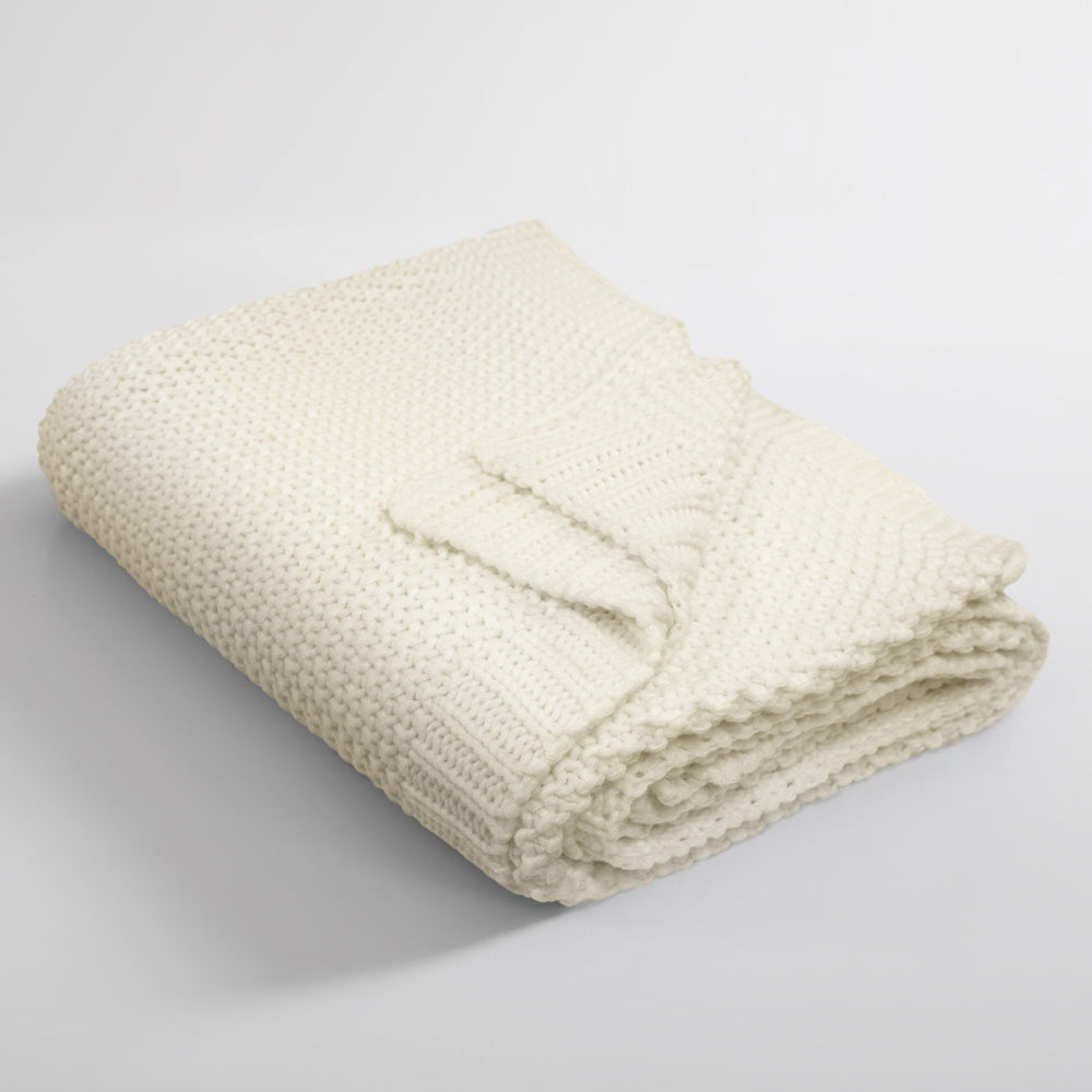 Ardor Quinn Coconut Milk Knitted Throw | My Linen