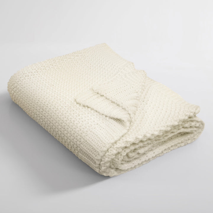 Ardor Quinn Coconut Milk Knitted Throw | My Linen