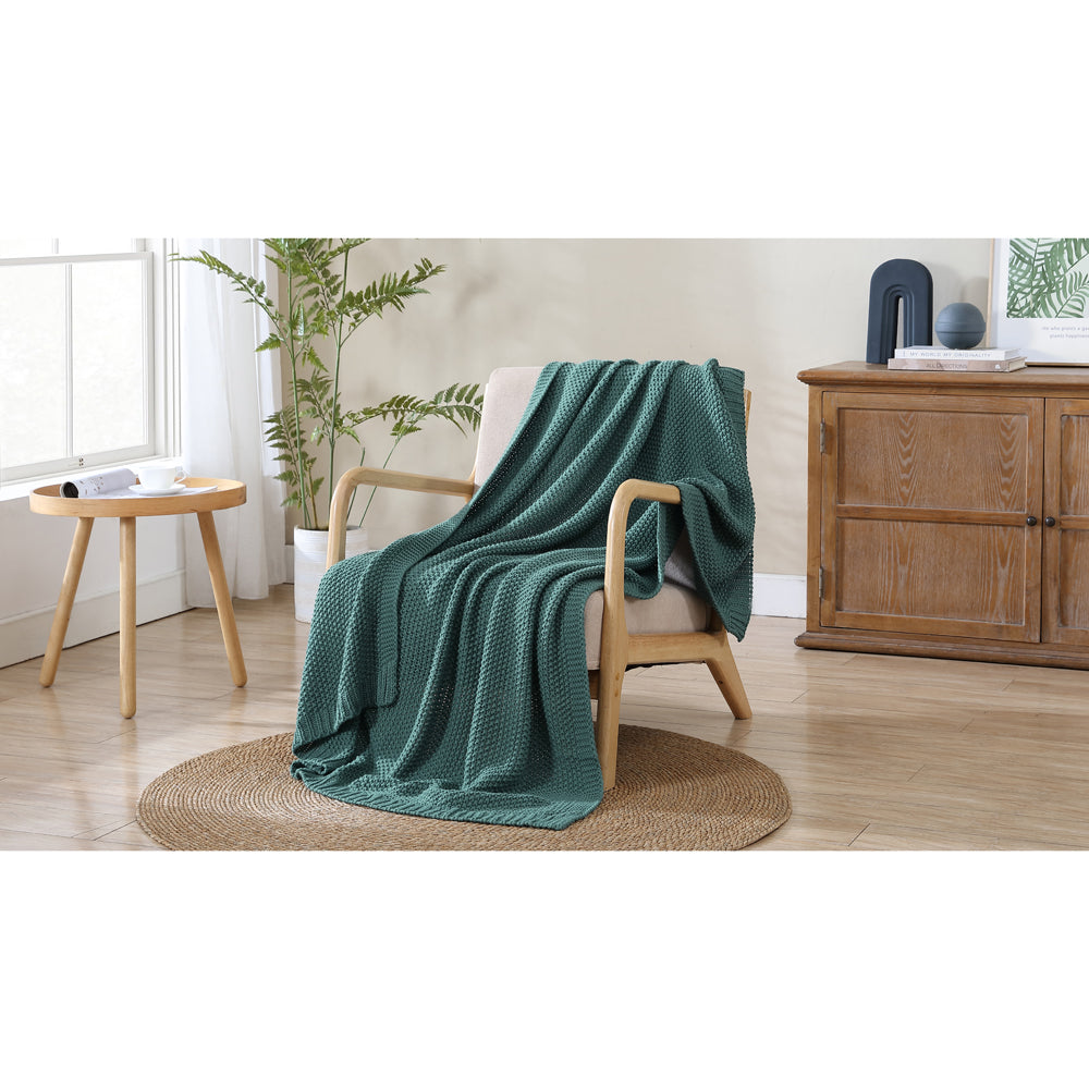 Ardor Quinn Silver Pine Knitted Throw Lifestyle | My Linen