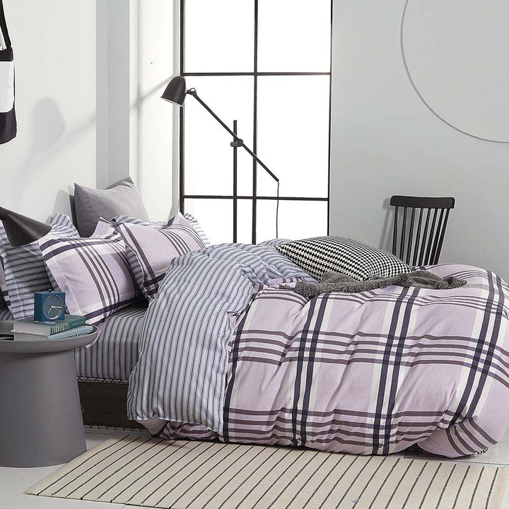 Stanton Grey Quilt Cover Set | Queen Bed