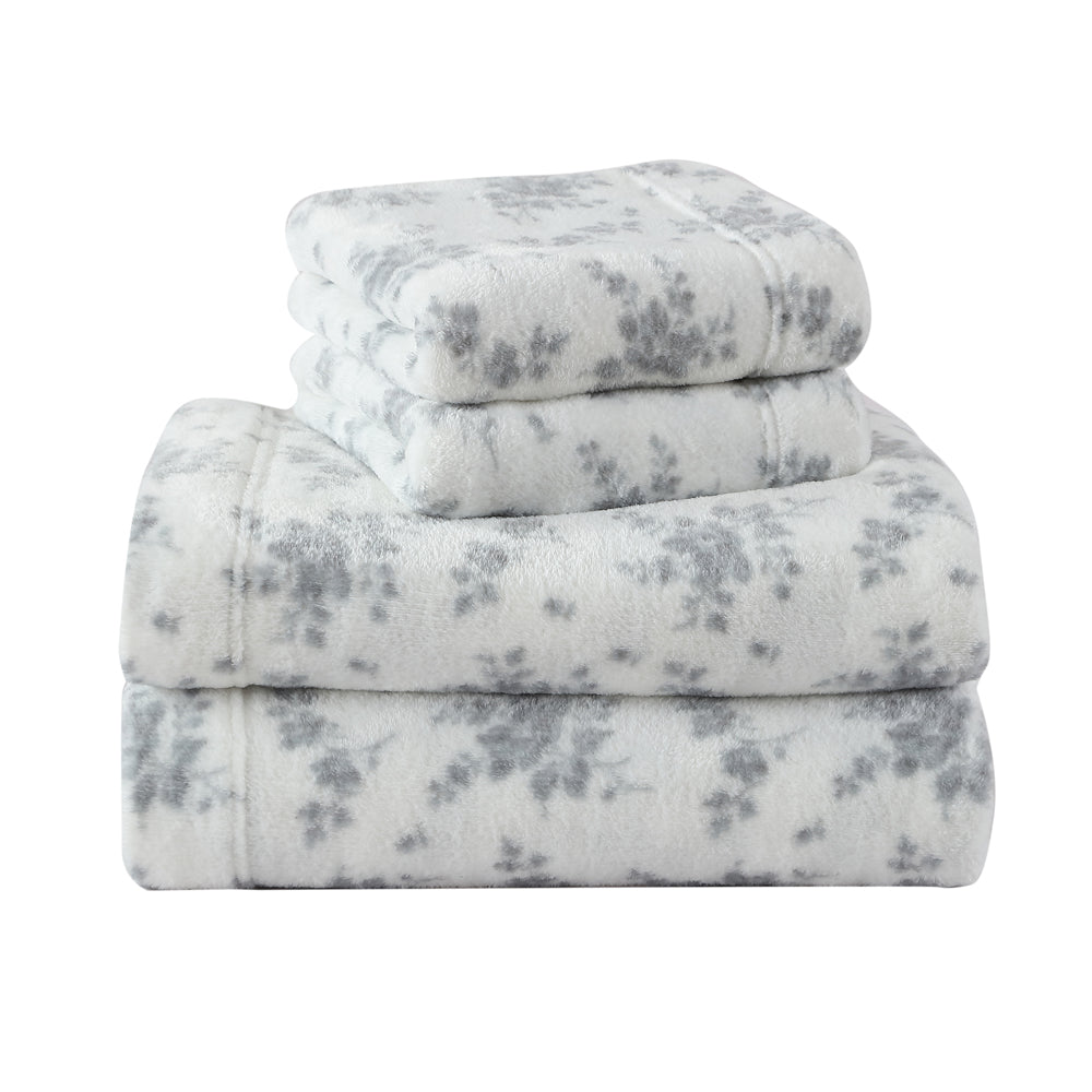 Ardor Sylvia Mink Silver Sheet Set Stack | My Linen
