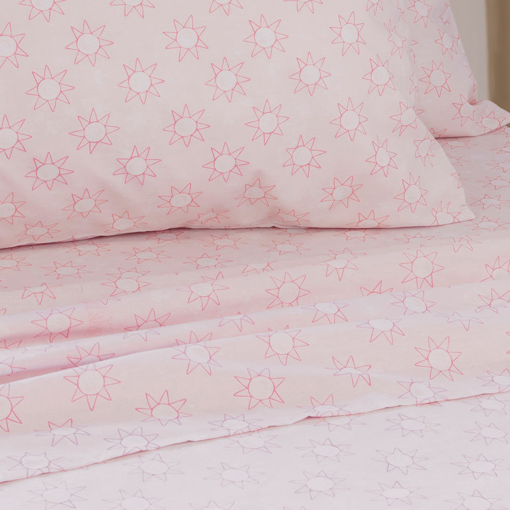 Suns Pink Sheet Set | Double Bed