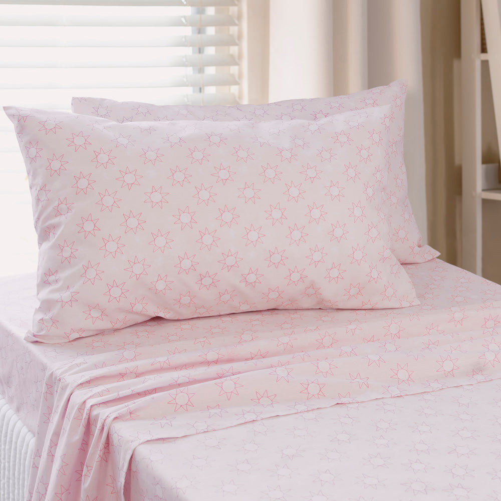 Suns Pink Sheet Set | Double Bed