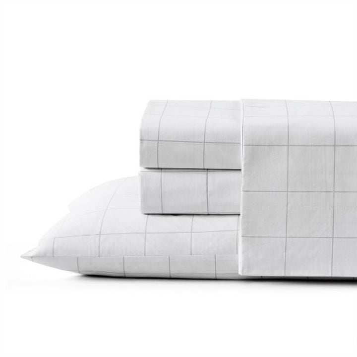 Kenneth Cole Classic Grid Grey Sheet Set | My Linen