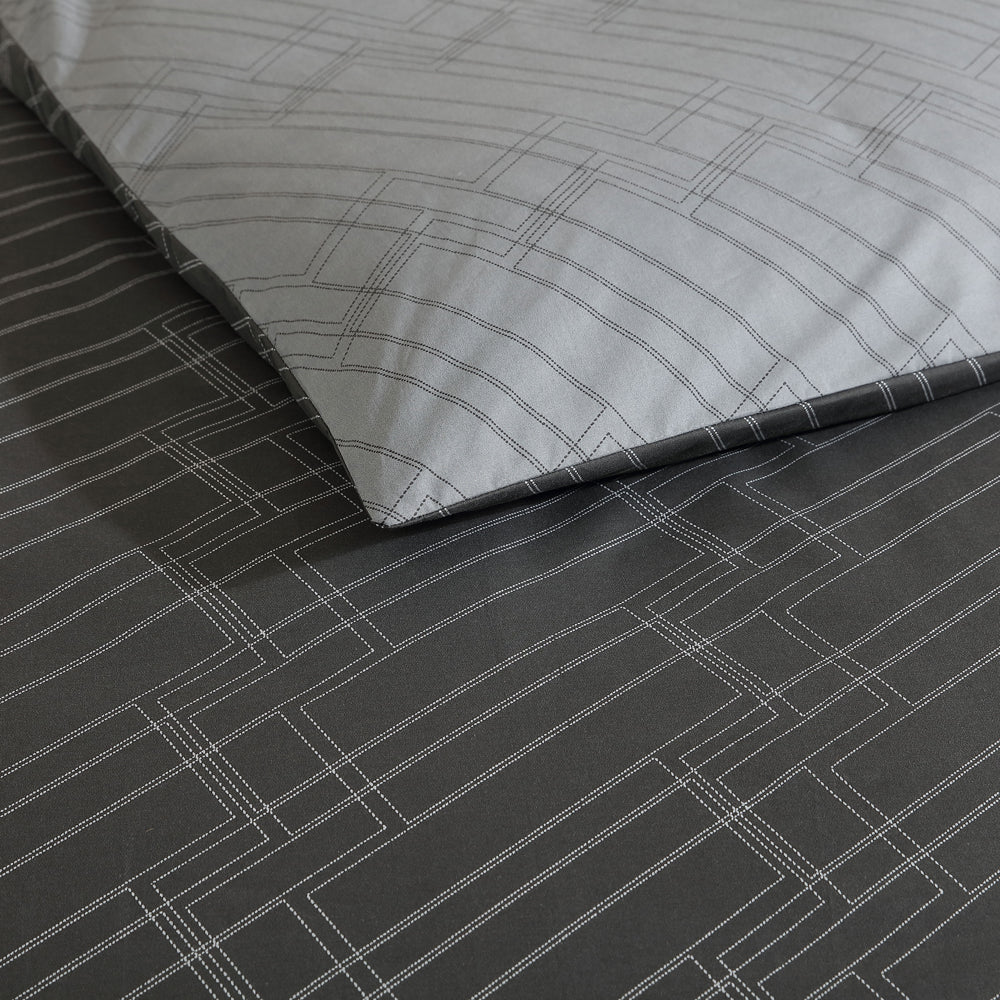 Kenneth Cole Diagonal Stitch Quilt Cover Set Closeup | My Linen