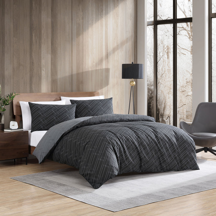 Kenneth Cole Diagonal Stitch Quilt Cover Set Lifestyle | My Linen