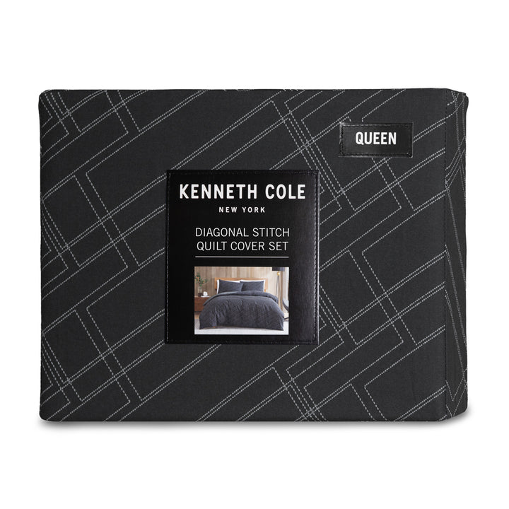 Kenneth Cole Diagonal Stitch Quilt Cover Set Packaged | My Linen