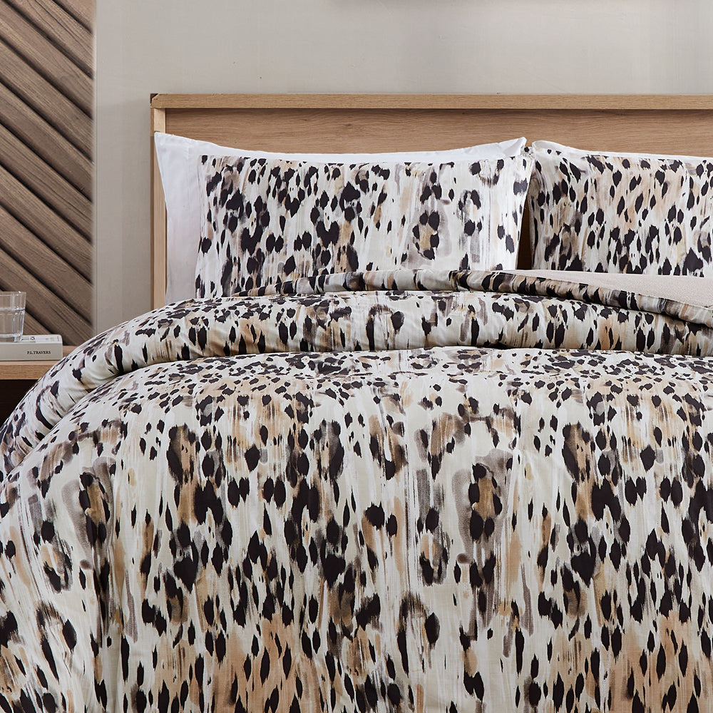 Kenneth Cole Leopard Quilt Cover Set Closeup | My Linen