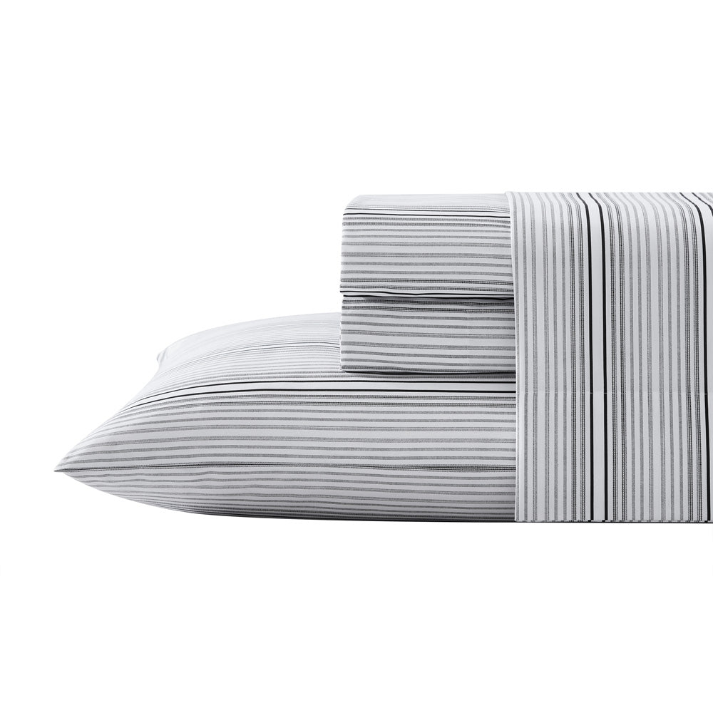Kenneth Cole Lexington Stripe Black Sheet Set | My Linen