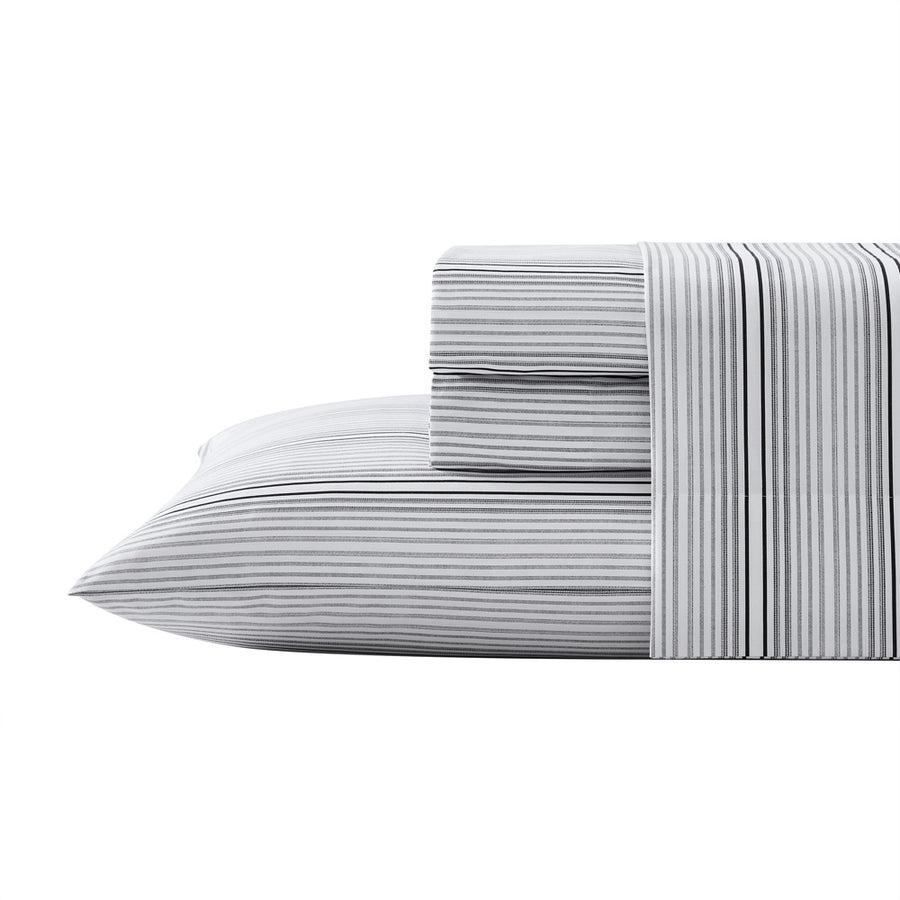 Kenneth Cole Lexington Stripe Black Sheet Set | My Linen