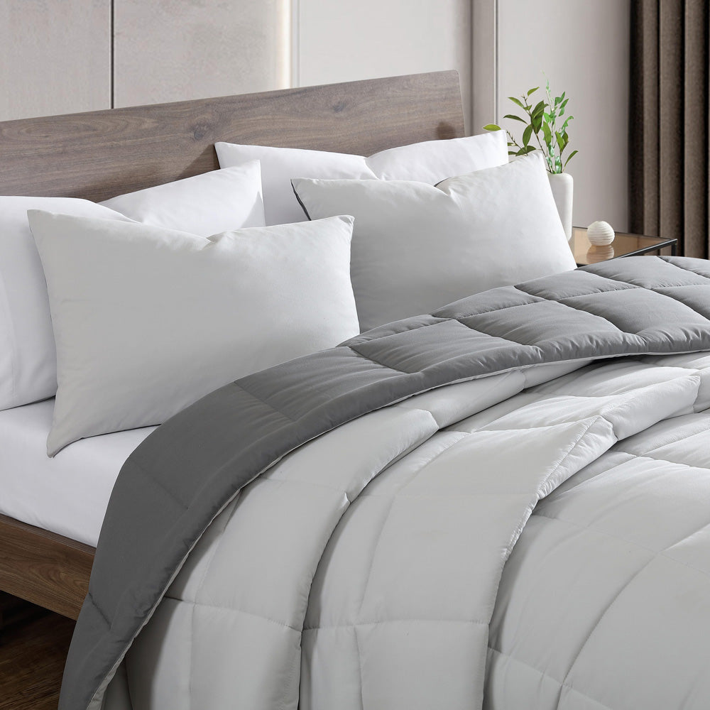Kenneth Cole Solutions Grey 3pc Comforter Set Side | My Linen
