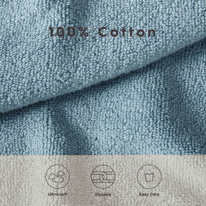 Wakefield Denim Jacket 100% Combed Cotton Towels | 4pc Bath Towel Set