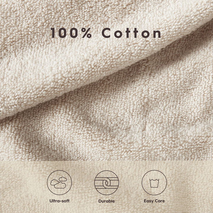 Wakefield Oyster 100% Combed Cotton Towels | 4pc Bath Towel Set