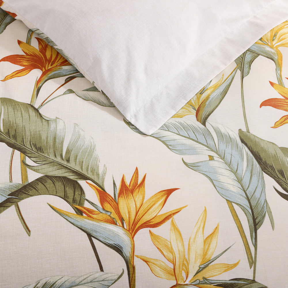 Tommy Bahama Birds Of Paradise Quilt Cover Set Closeup | My Linen