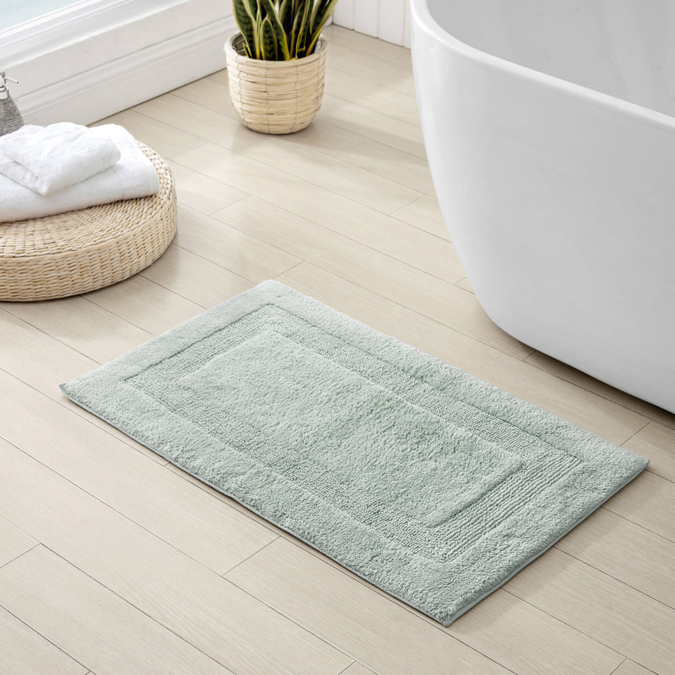 Tommy Bahama Longbranch Pale Jade Reversible Bath Mat Lifestyle | My Linen