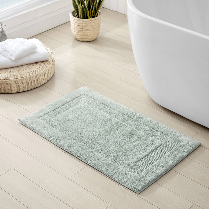 Tommy Bahama Longbranch Pale Jade Reversible Bath Mat Lifestyle | My Linen