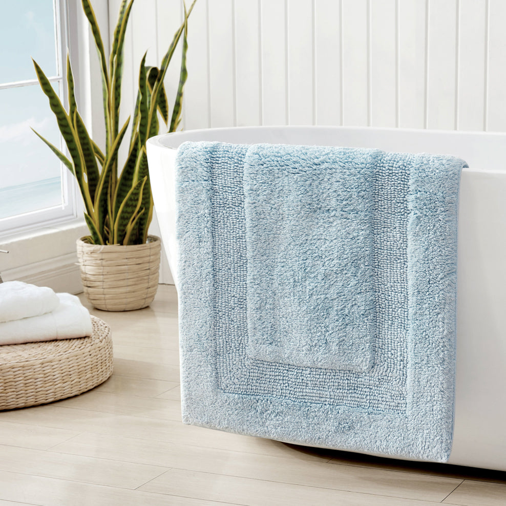 Tommy Bahama Longbranch Tidal Wave Reversible Bath Mat Lifestyle | My Linen