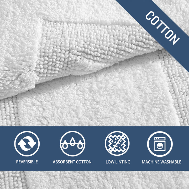 Tommy Bahama Longbranch White Reversible Bath Mat Content | My Linen