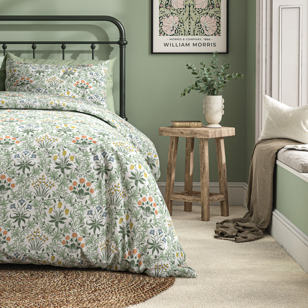William Morris Celadine Quilt Cover Set Closeup | My Linen