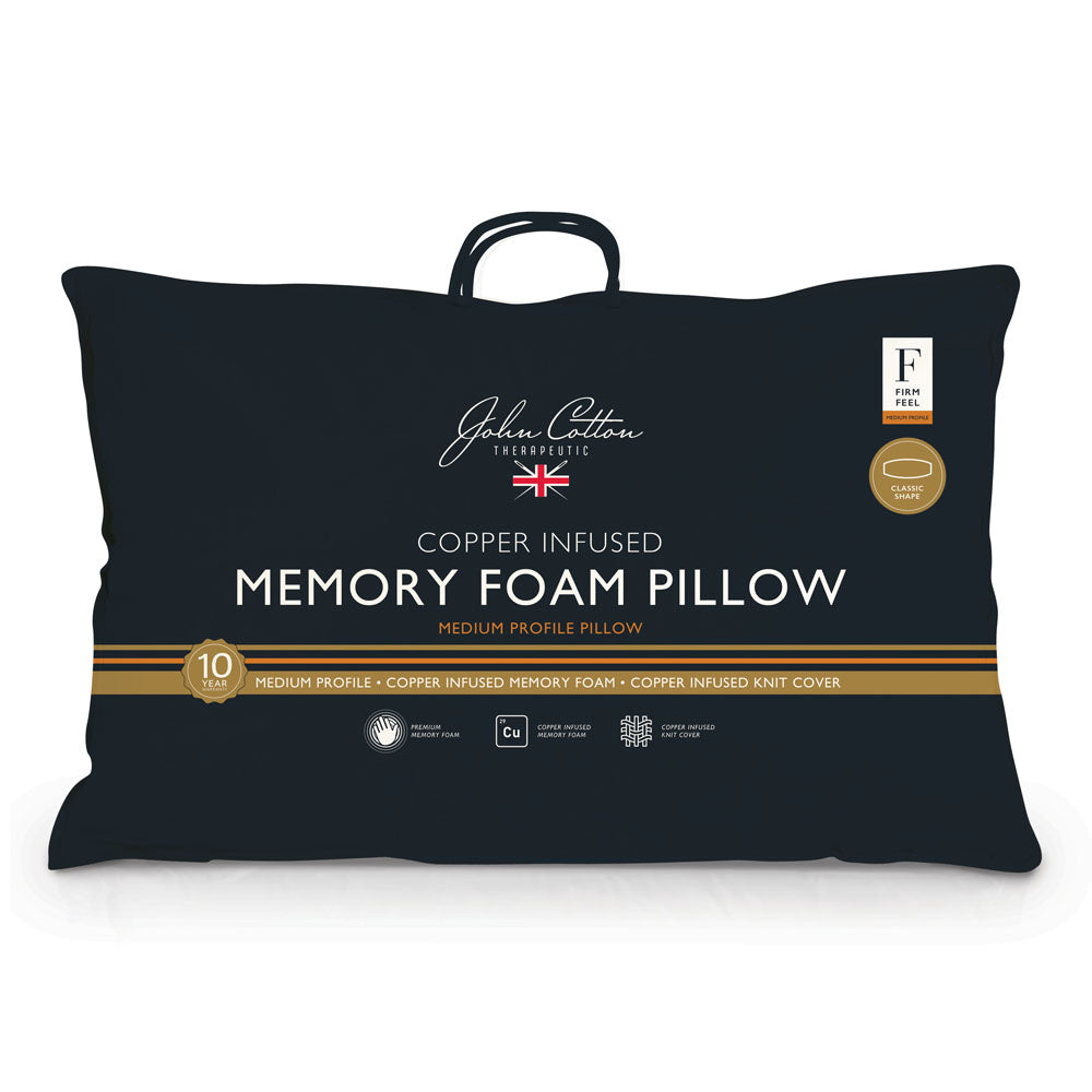 Copper Infused Memory Foam Medium Profile Pillow