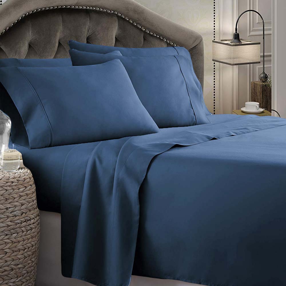 1800 Series Microfibre Sheet Set Denim | King Single Bed