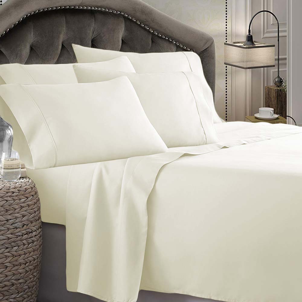 1800 Series Microfibre Sheet Set Ivory | Queen Bed