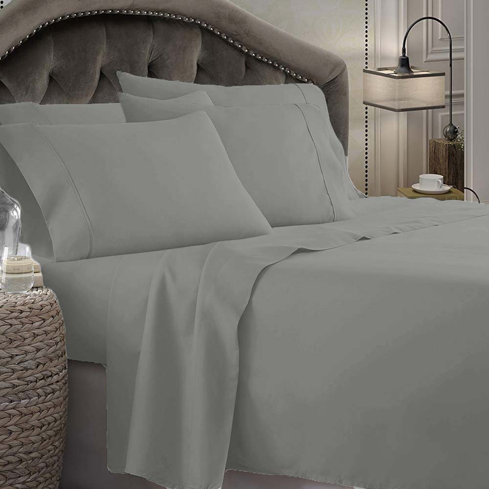 1800 Series Microfibre Sheet Set Grey | King Bed