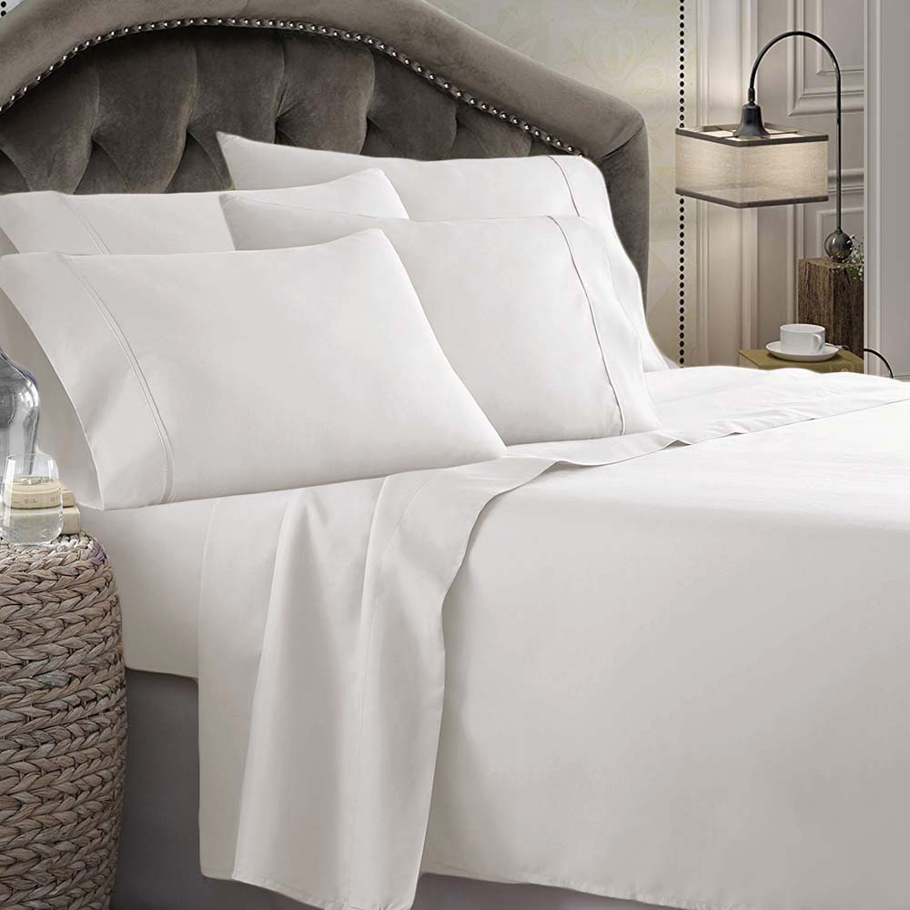 1800 Series Microfibre Sheet Set Silver | Queen 50cm Bed