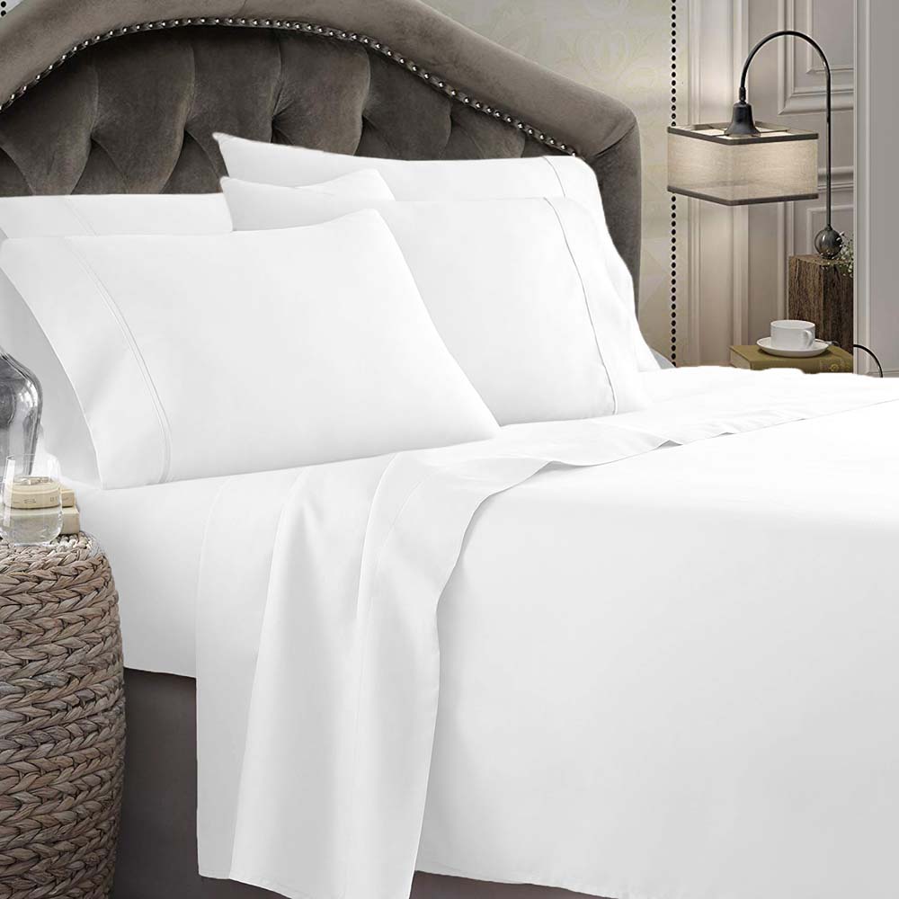1800 Series Microfibre Sheet Set White | Single Bed