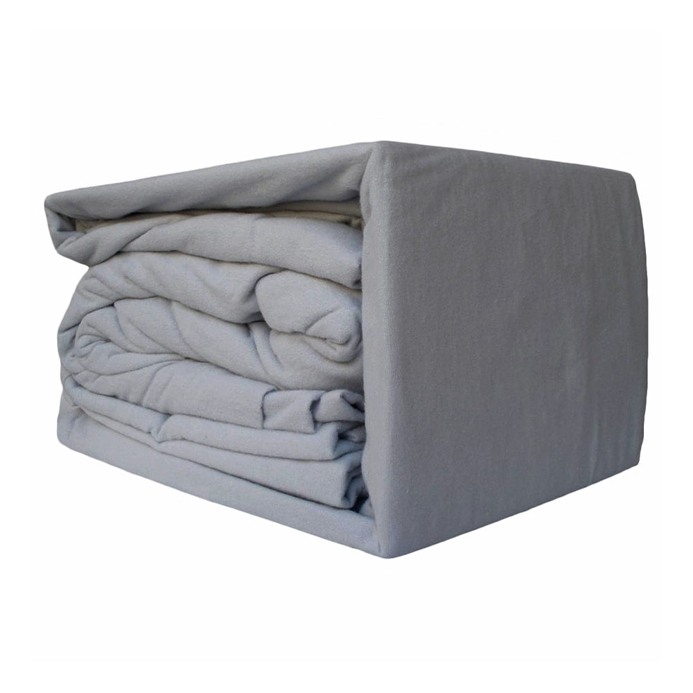 100% Egyptian Cotton Flannelette Sheet Set Sleet | Single Bed