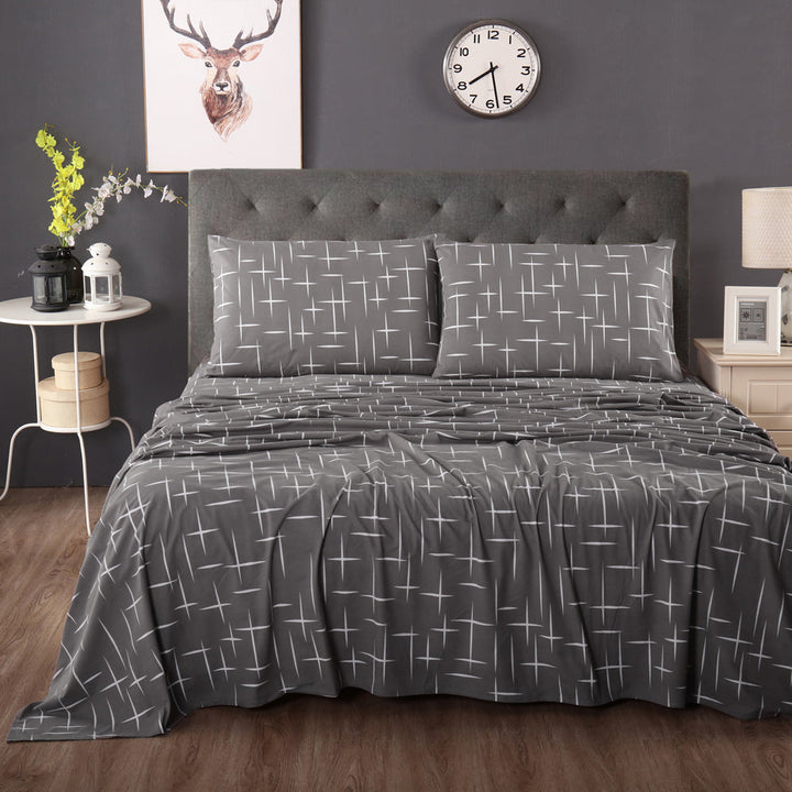 Micro Flannel Winter Night Sheet Set | Queen Bed