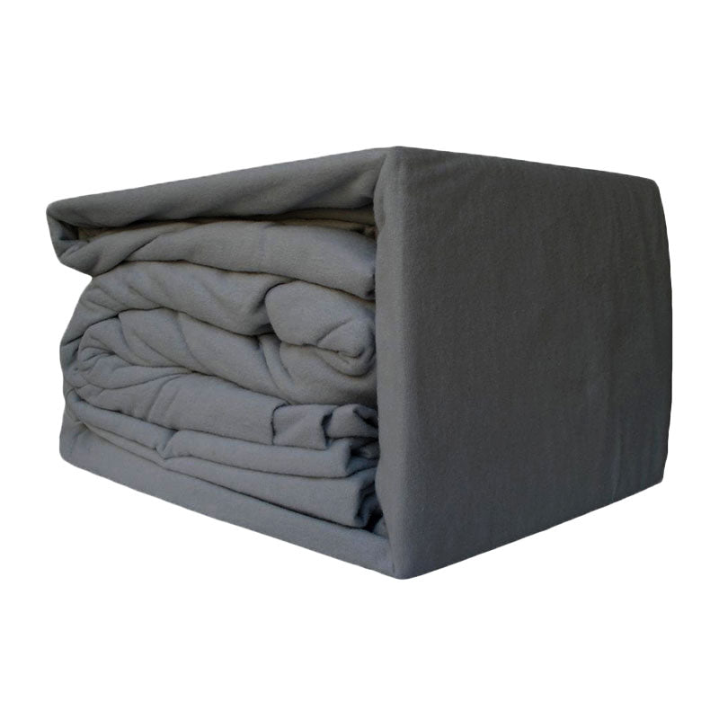 100% Egyptian Cotton Flannelette Sheet Set Charcoal | King 50cm Bed