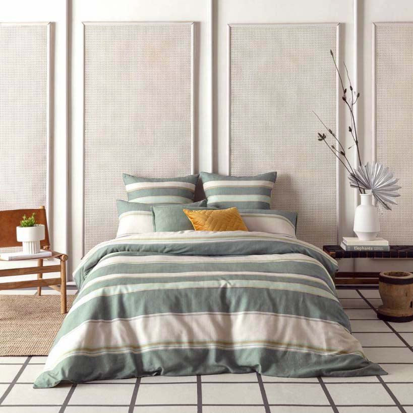 Brooks Green Quilt Cover Set | King Bed