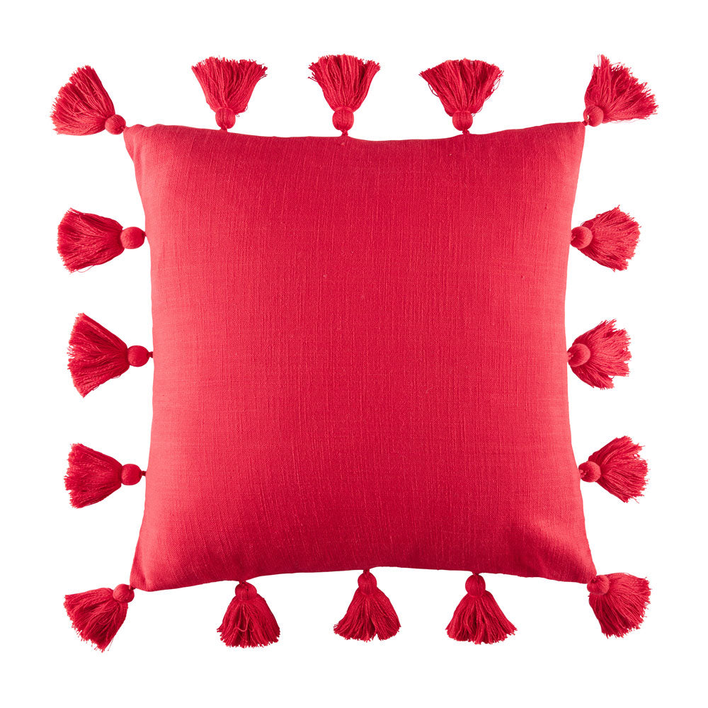 Emilio Red Square Filled Cushion