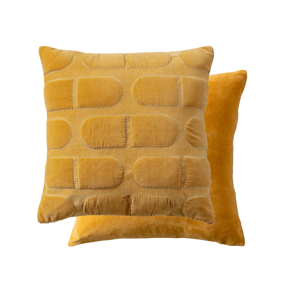 Heda Mustard Square Filled Cushion