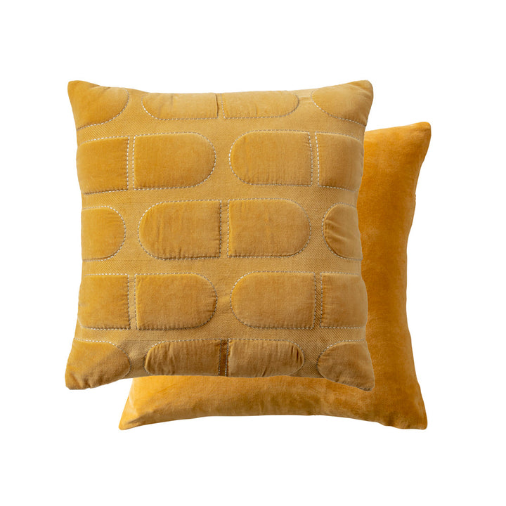 Heda Mustard Square Filled Cushion