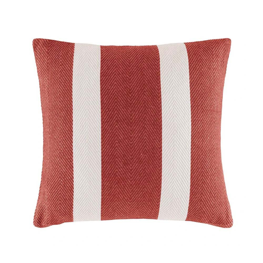 Oldham Stripe Rust Square Filled Cushion