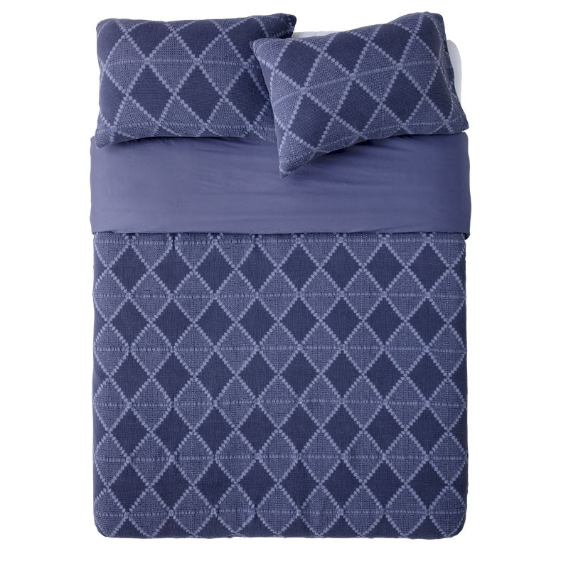 Orion Blue Quilt Cover Set | Double Bed