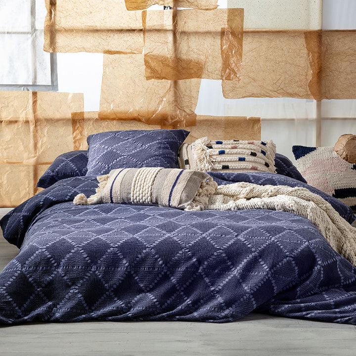 Orion Blue Quilt Cover Set | Double Bed