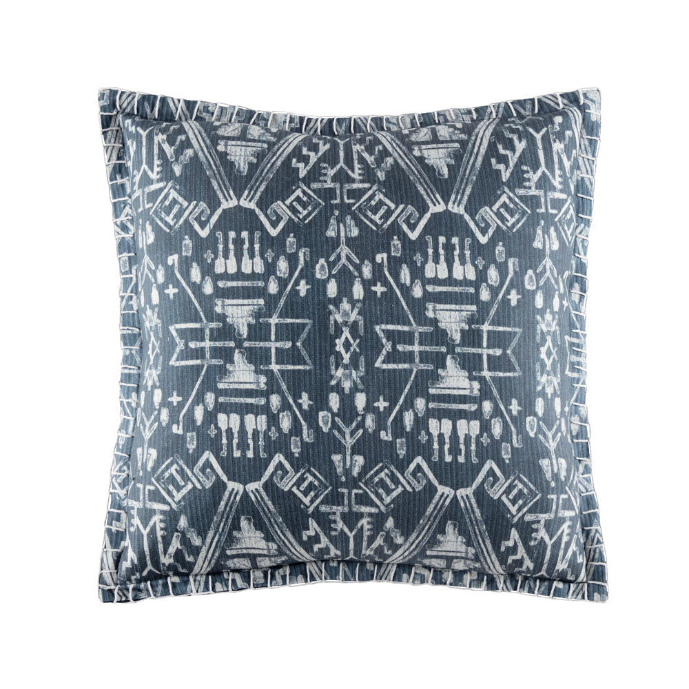 Seko Indigo Square Filled Cushion