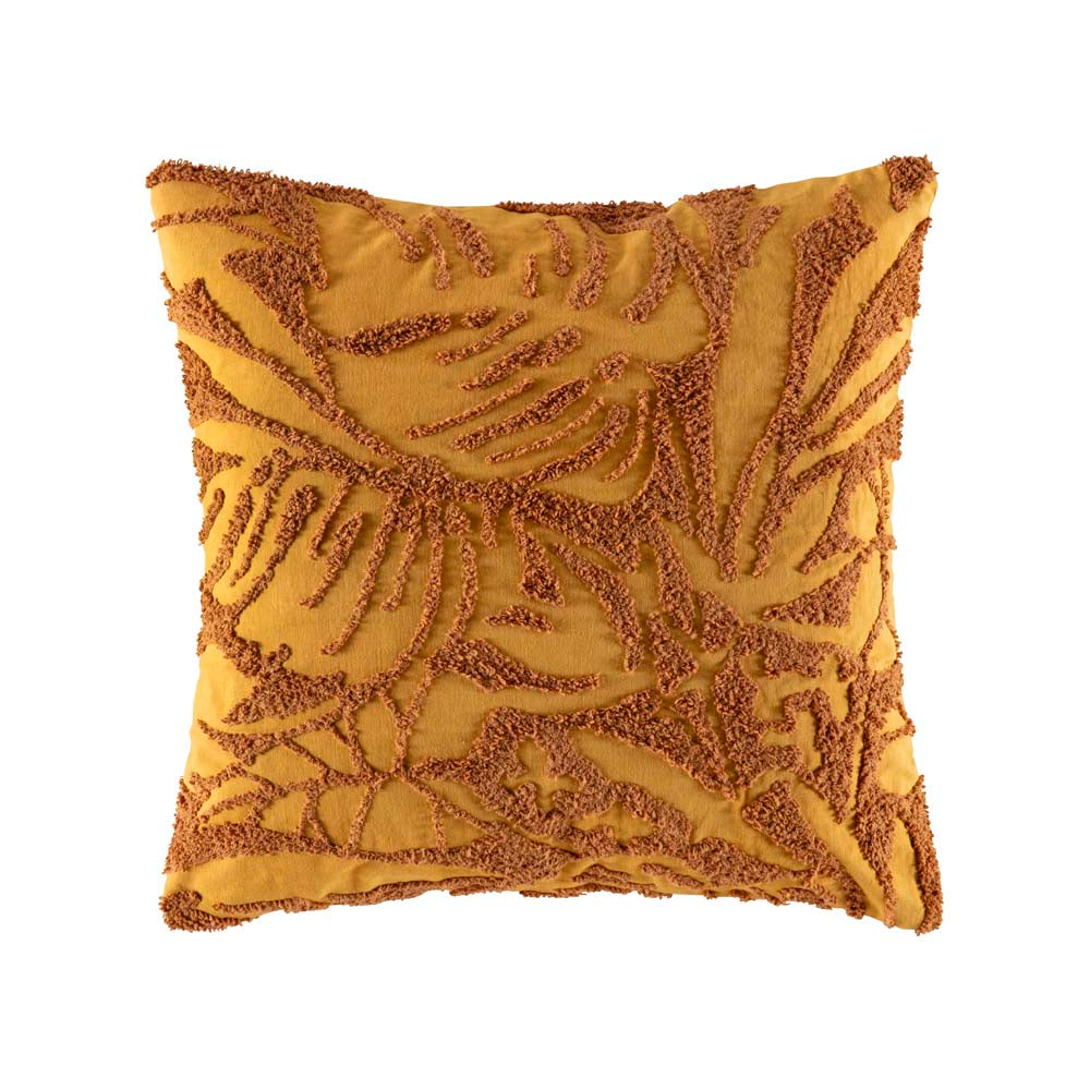 Tropic Mustard Square Filled Cushion