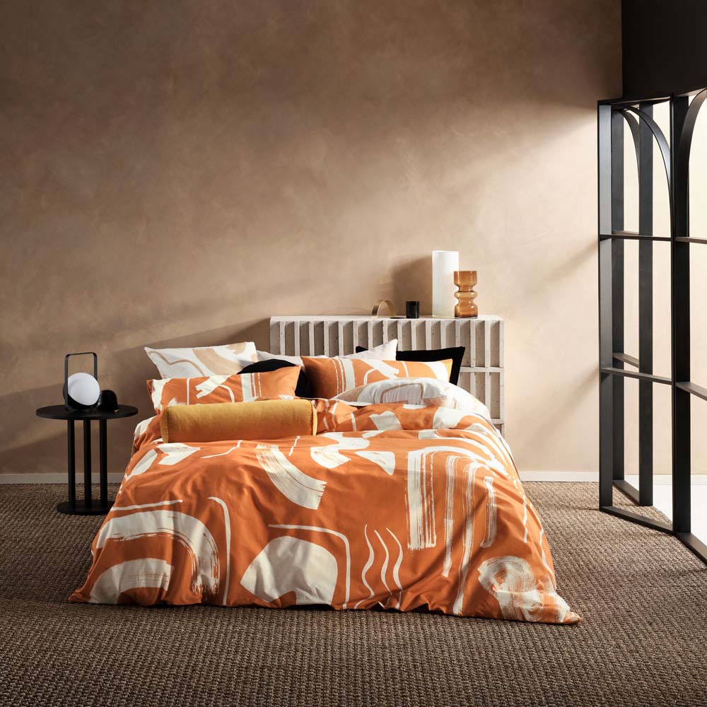 Arden Apricot Quilt Cover Set | Queen Bed