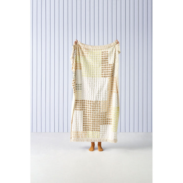 Linen House Mckenzie Vanilla Throw Lifestyle | My Linen