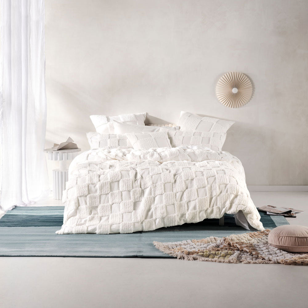Memphis White Quilt Cover Set | Double Bed