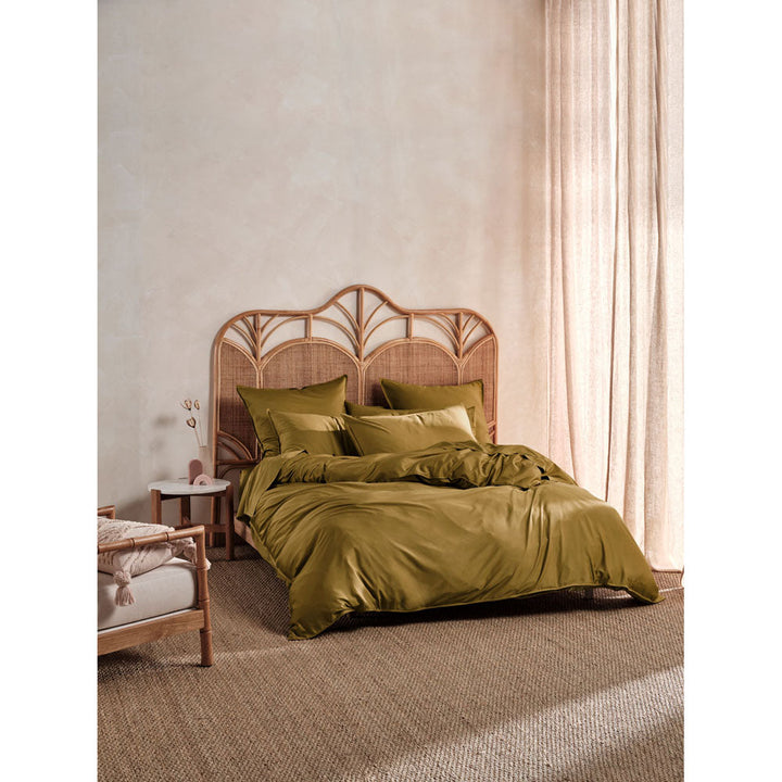 Nara Bronze Bamboo Cotton Quilt Cover Set | Queen Bed