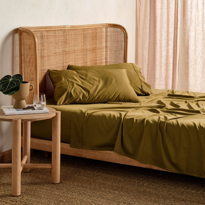 Nara Bronze 400TC Bamboo Cotton Sheet Set | Super King 50cm