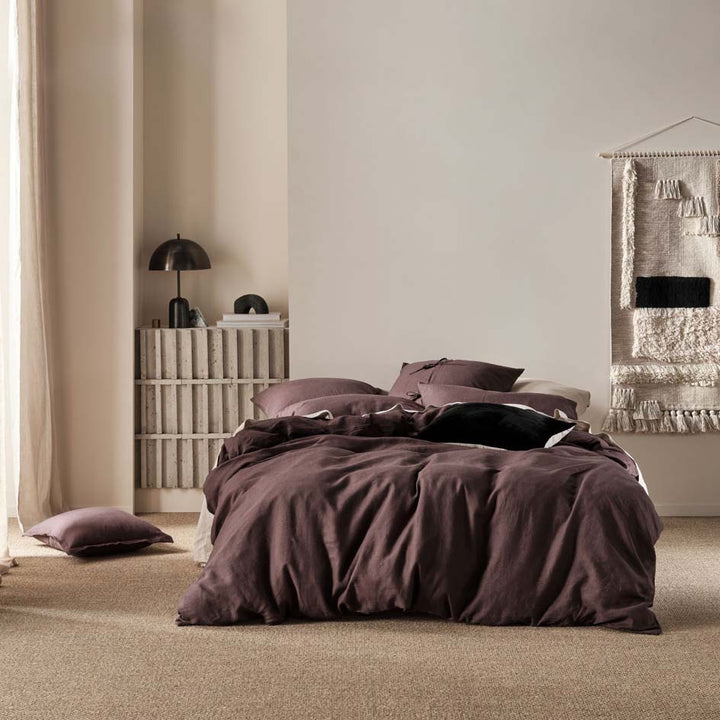 Nimes Espresso Quilt Cover Set | Single Bed