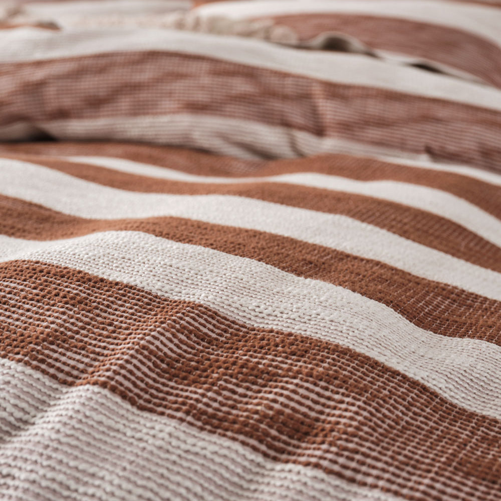 Linen House Oceania Cinnamon Quilt Cover Set Detail | My Linen