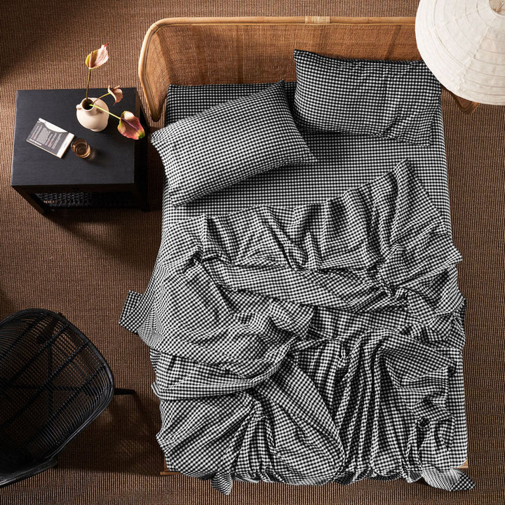 Springsteen Black Sheet Set | Single Bed